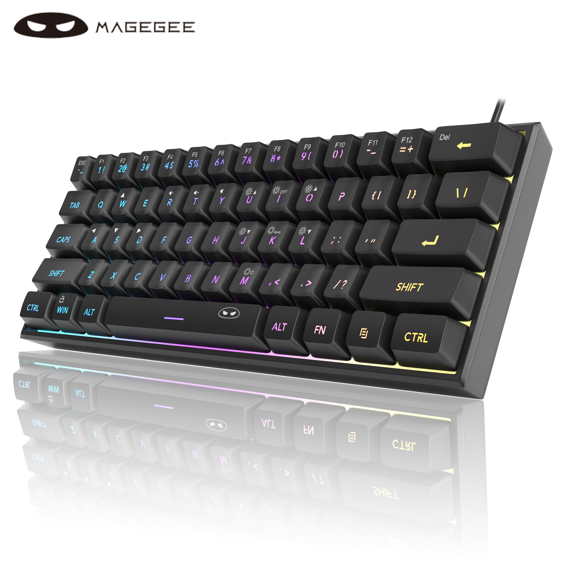 Gaming Keyboard Half - MageGee Mini 60% Gaming Keyboard, RGB