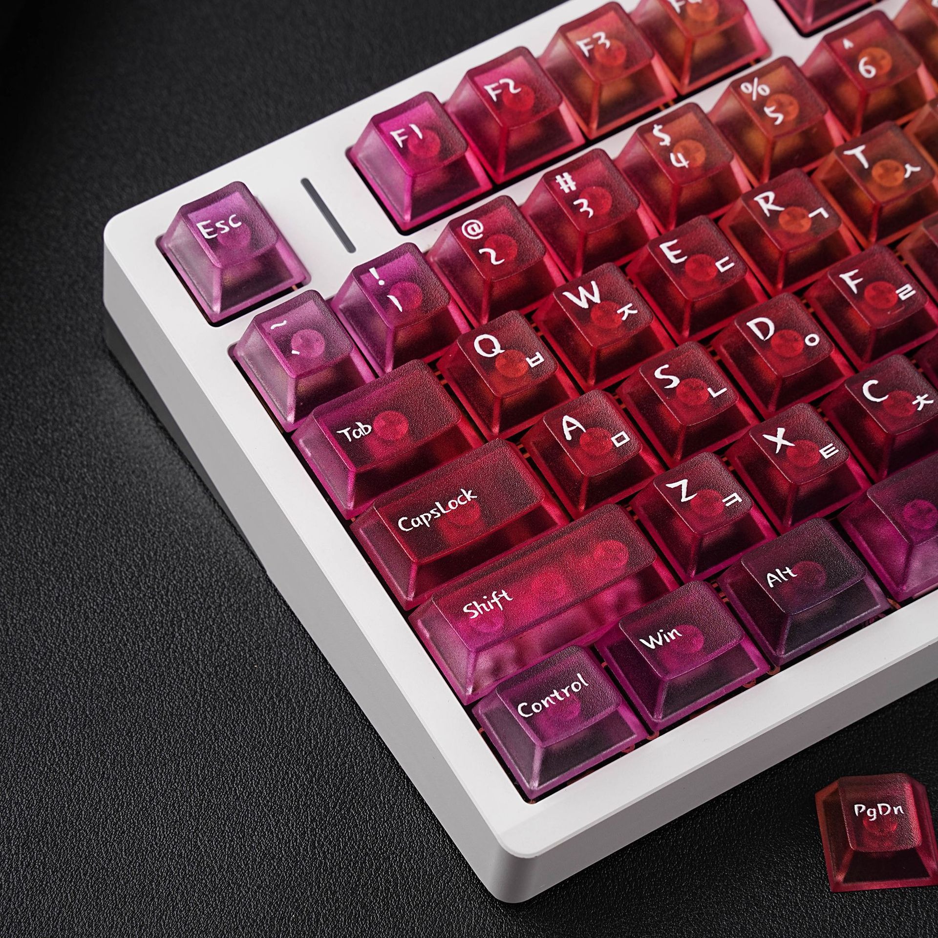 Keyboard Gaming Transparent - Gradient Transparent Korean keycaps Cherry Profile