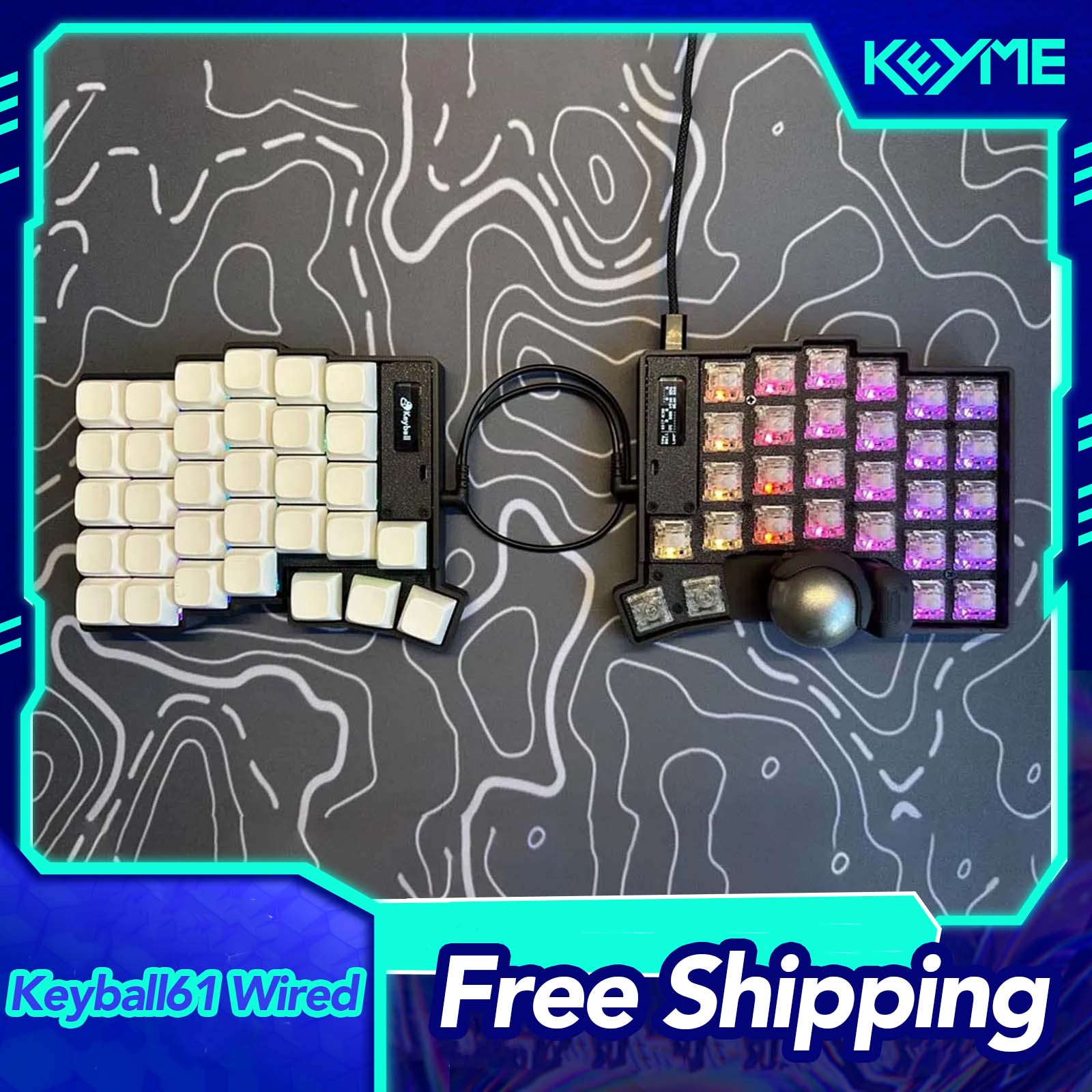Gaming Keyboard Extension - Keyball 39/44/61 Split Keyboard Kit With