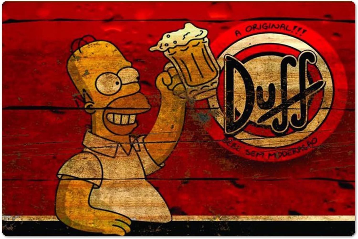Brass Weight Plate - Retro Metal Poster Homer Duff Beer