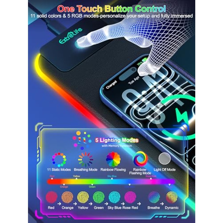 Mouse Pad with 15W Wireless Ch - Gaming Keyboard Number Pad recensie en prijs