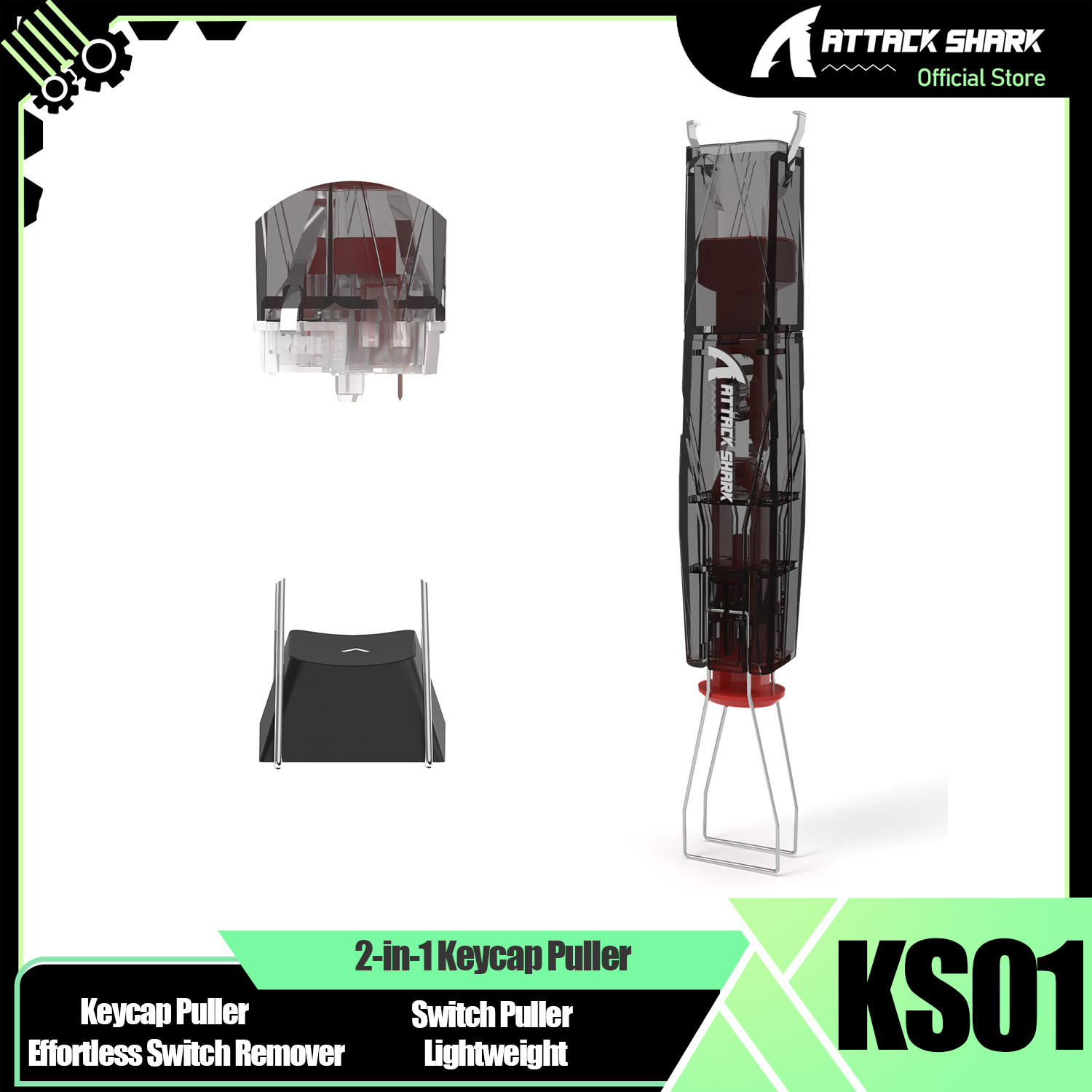 ATTACK SHARK KS01 2-in-1 Keyca - Keycap Puller Ring recensie en prijs