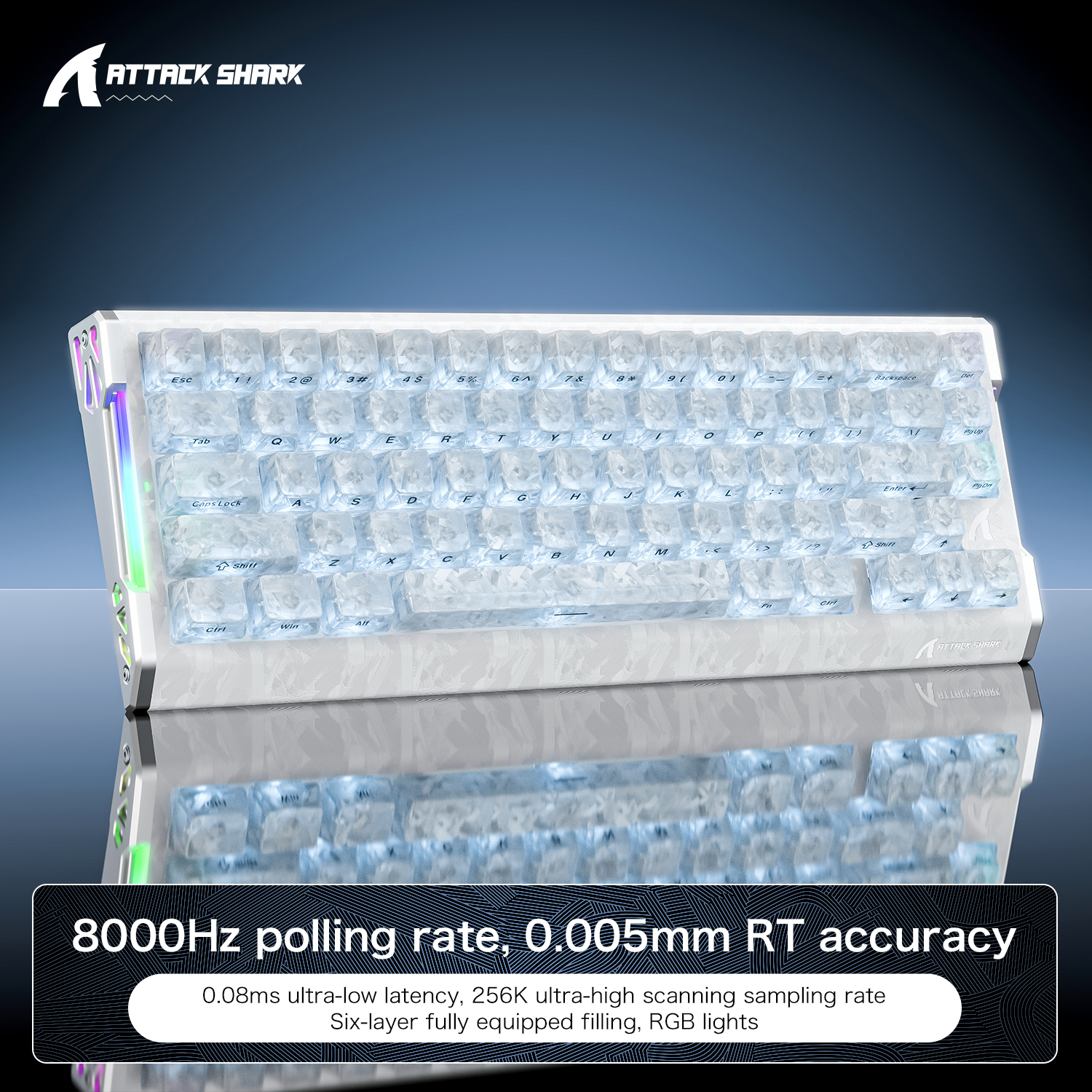 ATTACK SHARK R68HE Wired Keybo - Keyboard Gaming Transparent recensie en prijs