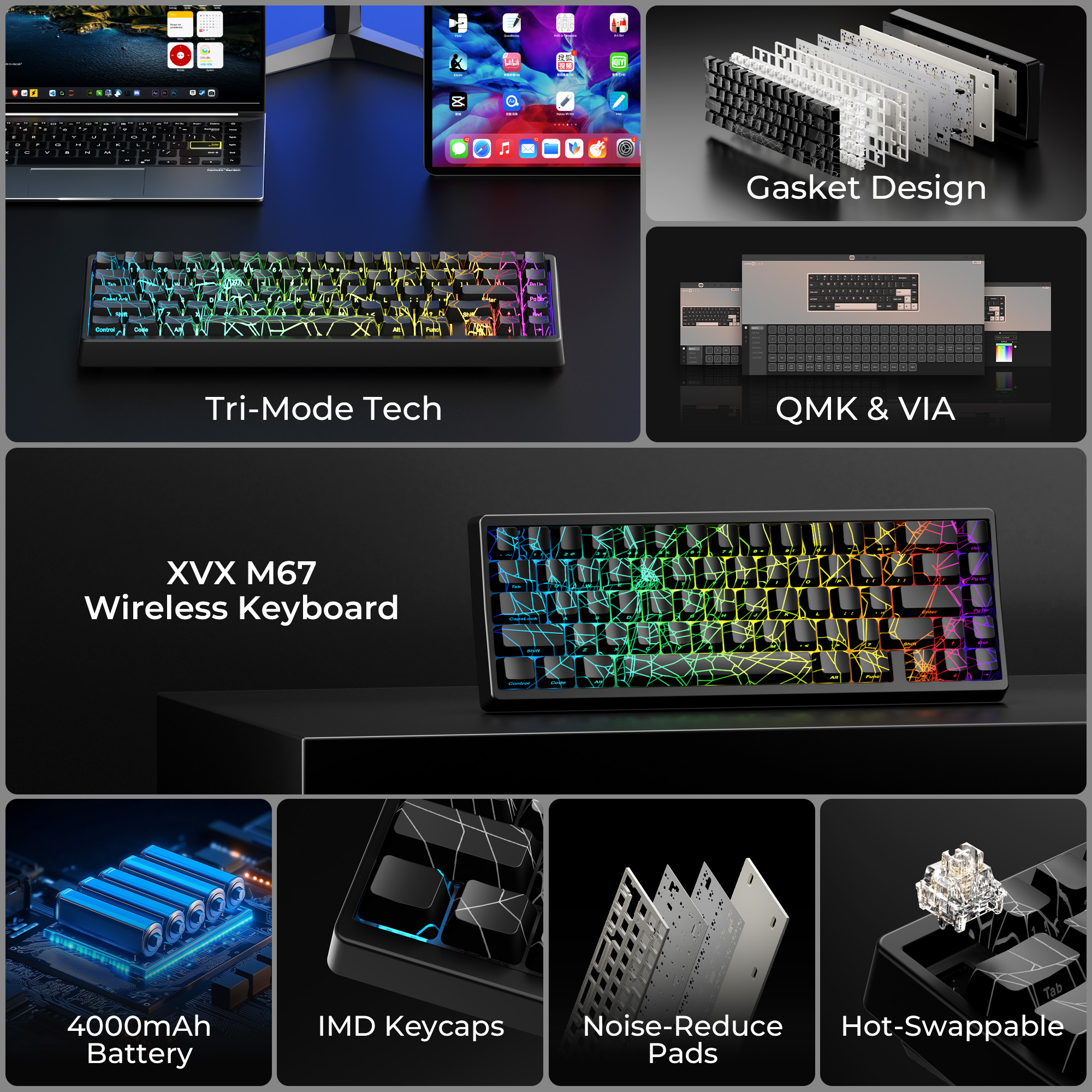 XVX M67 60% Percent Keyboard W - Gaming Keyboard Thocky recensie en prijs