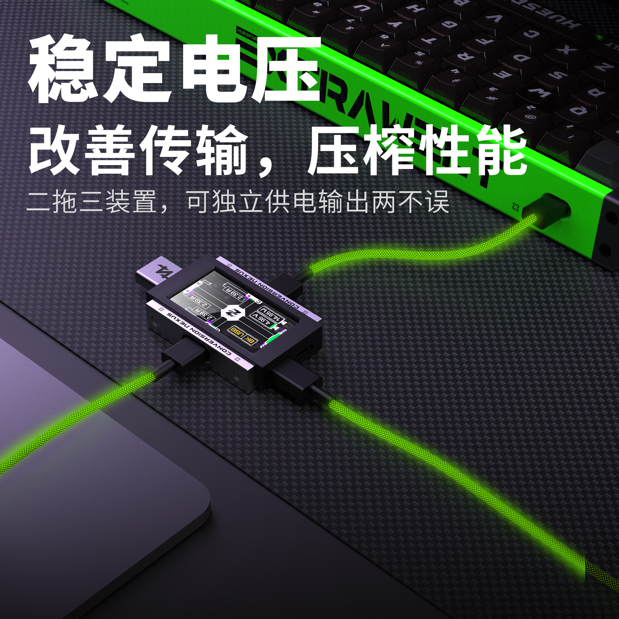 2-in-3-out Gaming USB Hub Inde - Gaming Keyboard Splitter recensie en prijs