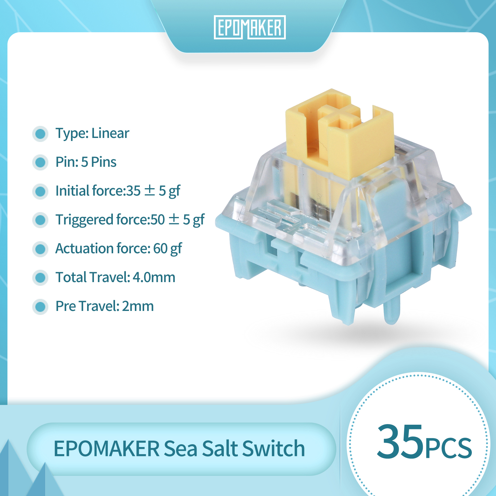 35 Pieces EPOMAKER Sea Salt Si - Keyboard Lube Kit recensie en prijs