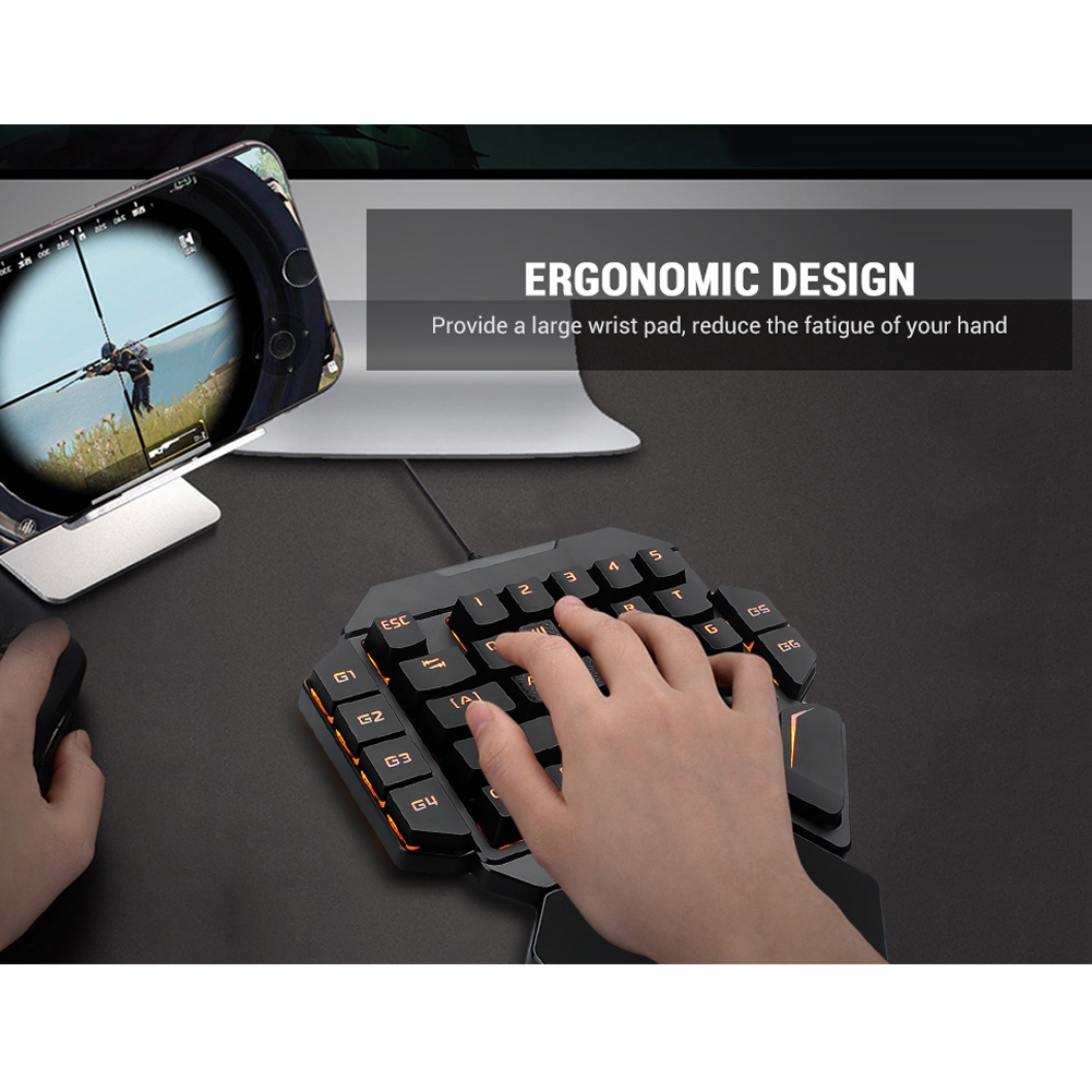 Blacklight Keyboard Onehanded  - Gaming Keyboard Half recensie en prijs