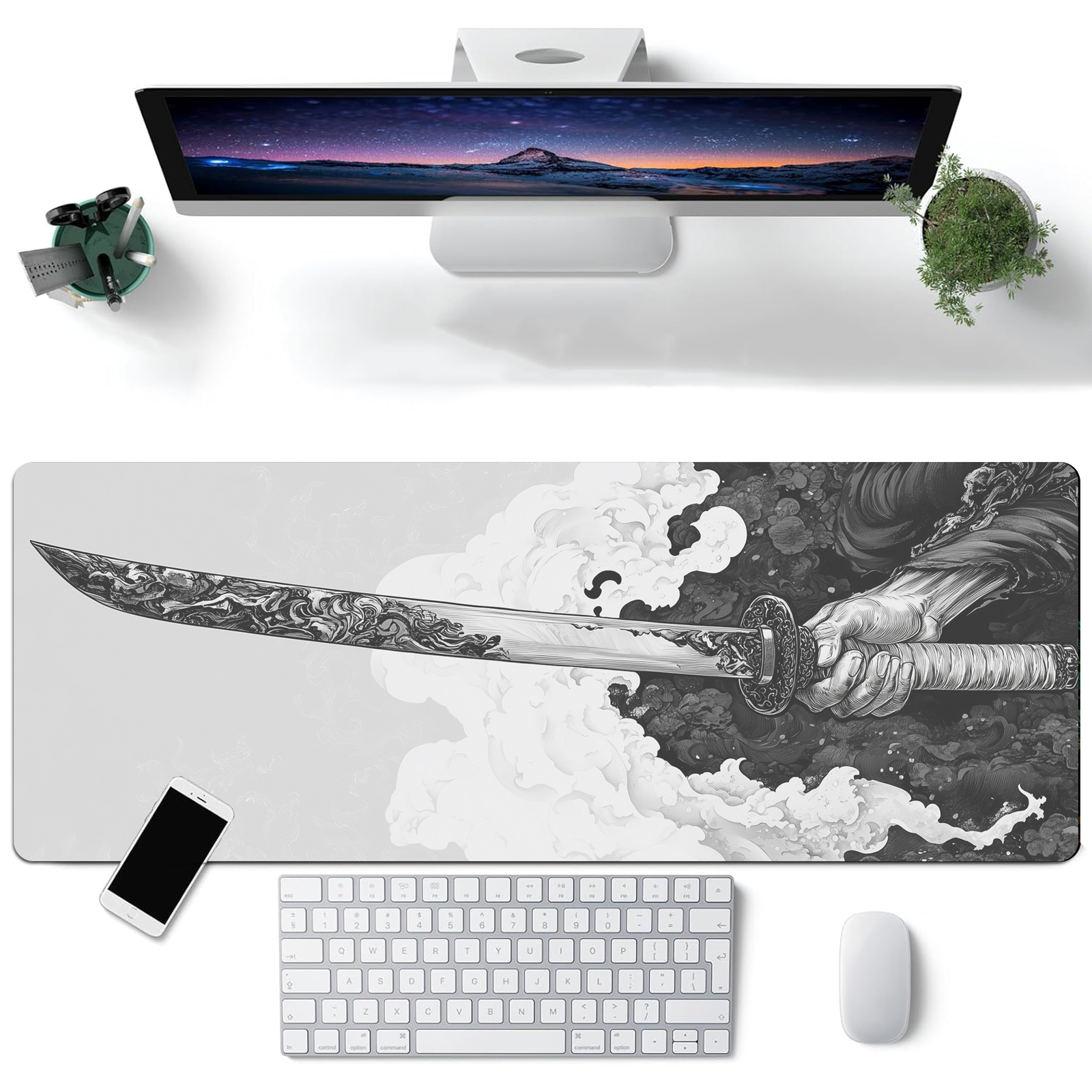 Black And White Comic Wind Swo - Gaming Keyboard Mouse recensie en prijs