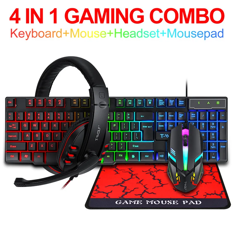 T-WOLF Game Four Piece TF800 I - Gaming Keyboard And Mouse Combo recensie en prijs