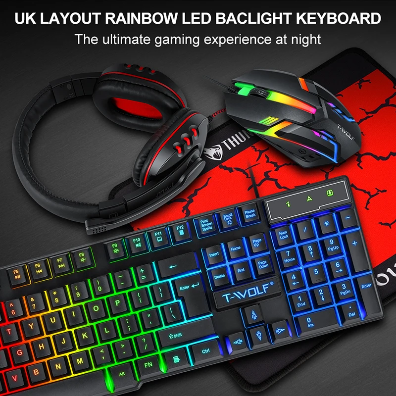 T-WOLF Game Four Piece TF800 I - Gaming Keyboard And Mouse Combo recensie en prijs