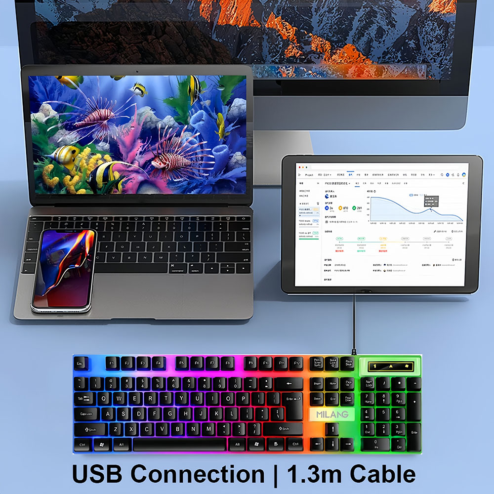KEBIDUMEI USB Wired Keyboard R - Gaming Keyboard Half recensie en prijs
