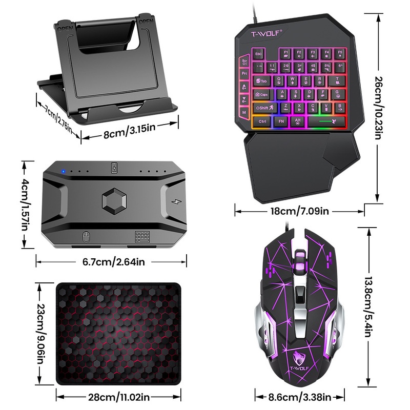 T-Wolf Tf950 5 In 1 One Handed - Keyboard Mouse Bundle Gaming recensie en prijs