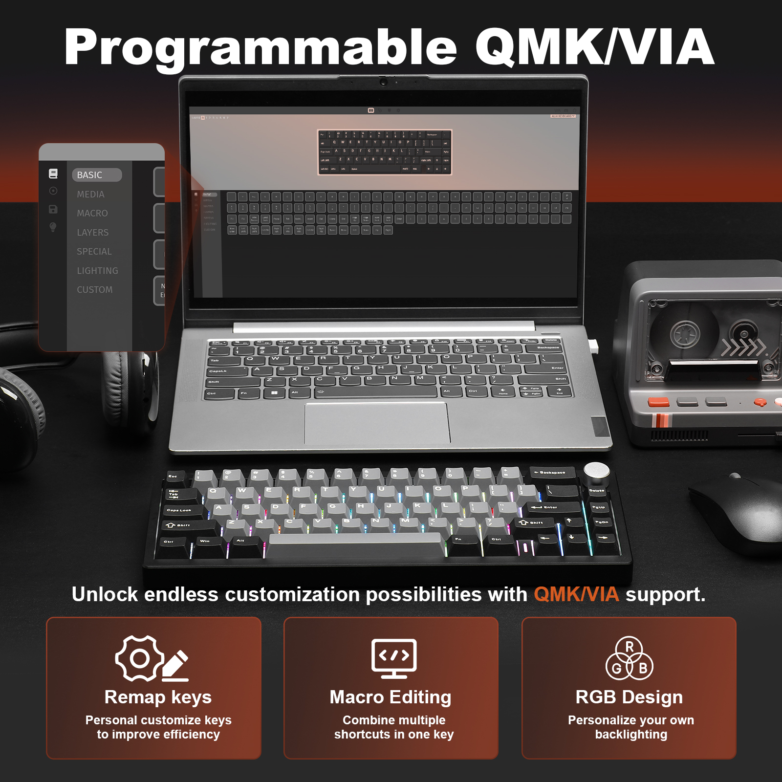 YUNZII AL68 Black QMK/VIA Mech - Keyboard Gaming Mac recensie en prijs