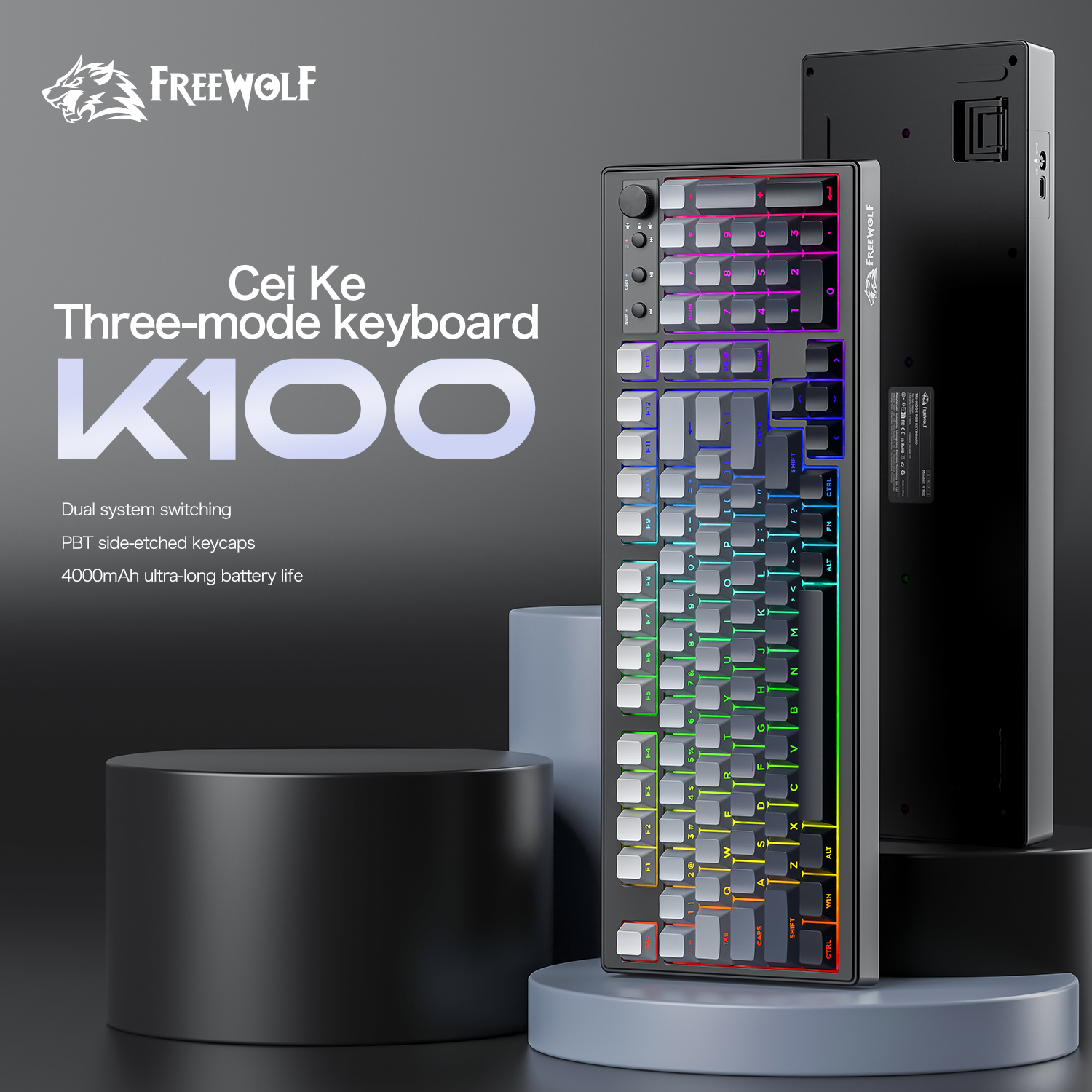 FREEWOLF k100 three-mode silen - Keyboard Gaming Mac recensie en prijs