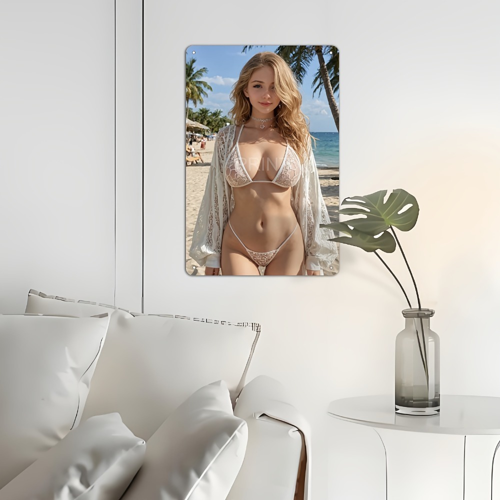 Blonde Bikini Curvy Girl Sexy  - Brass Weight Plate recensie en prijs
