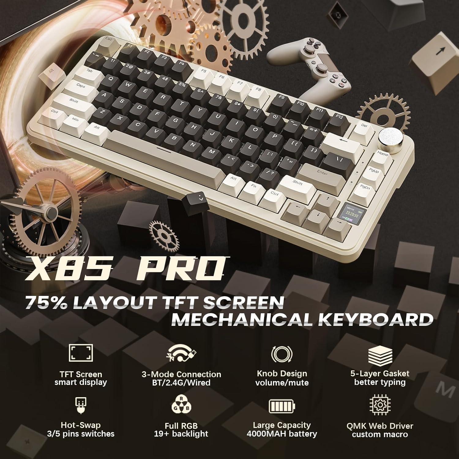 ATTACK SHARK X85Pro 75% Triple - Keyboard Gaming Mac recensie en prijs