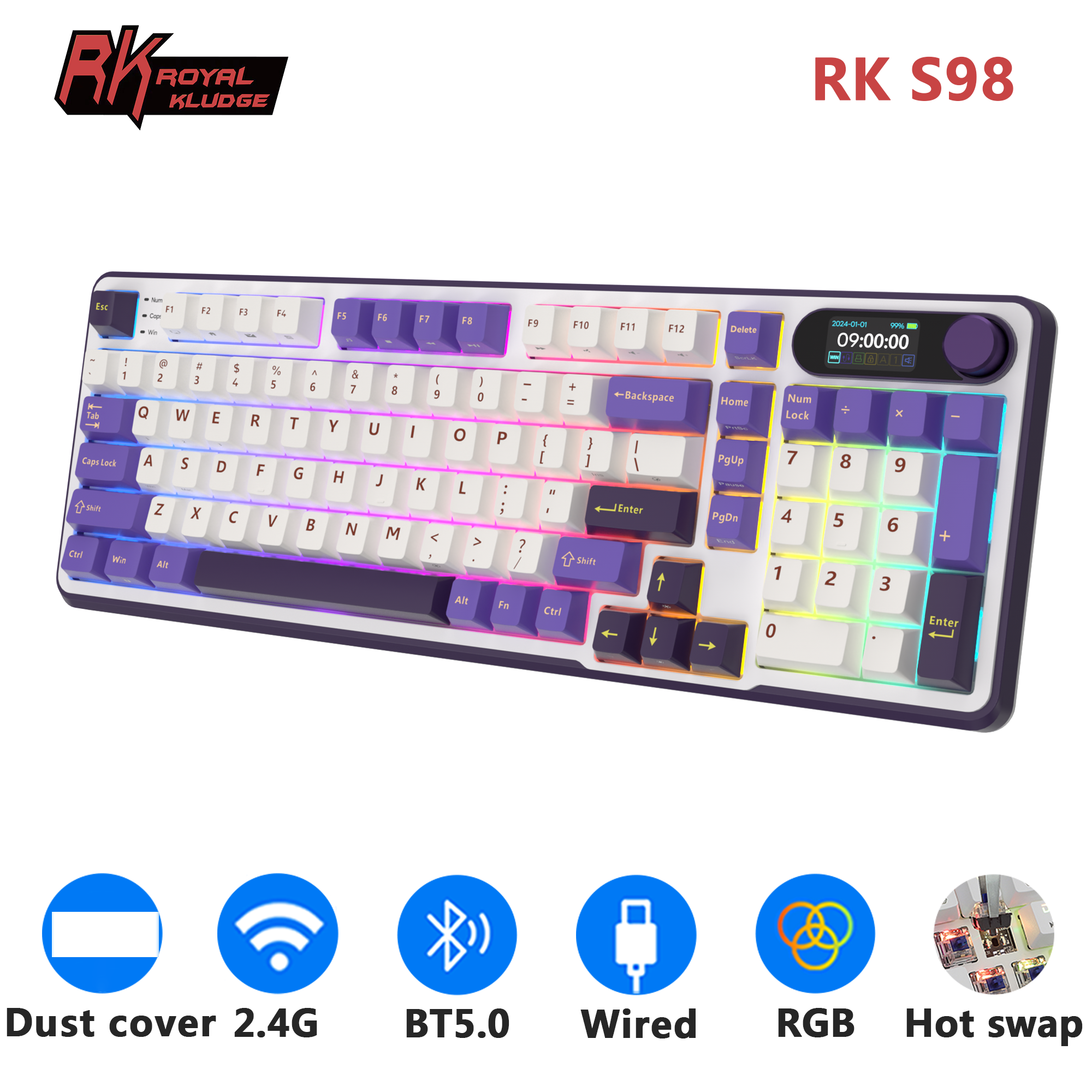 RK S98 ROYAL KLUDGE Wireless G - Gaming Keyboard Thocky recensie en prijs