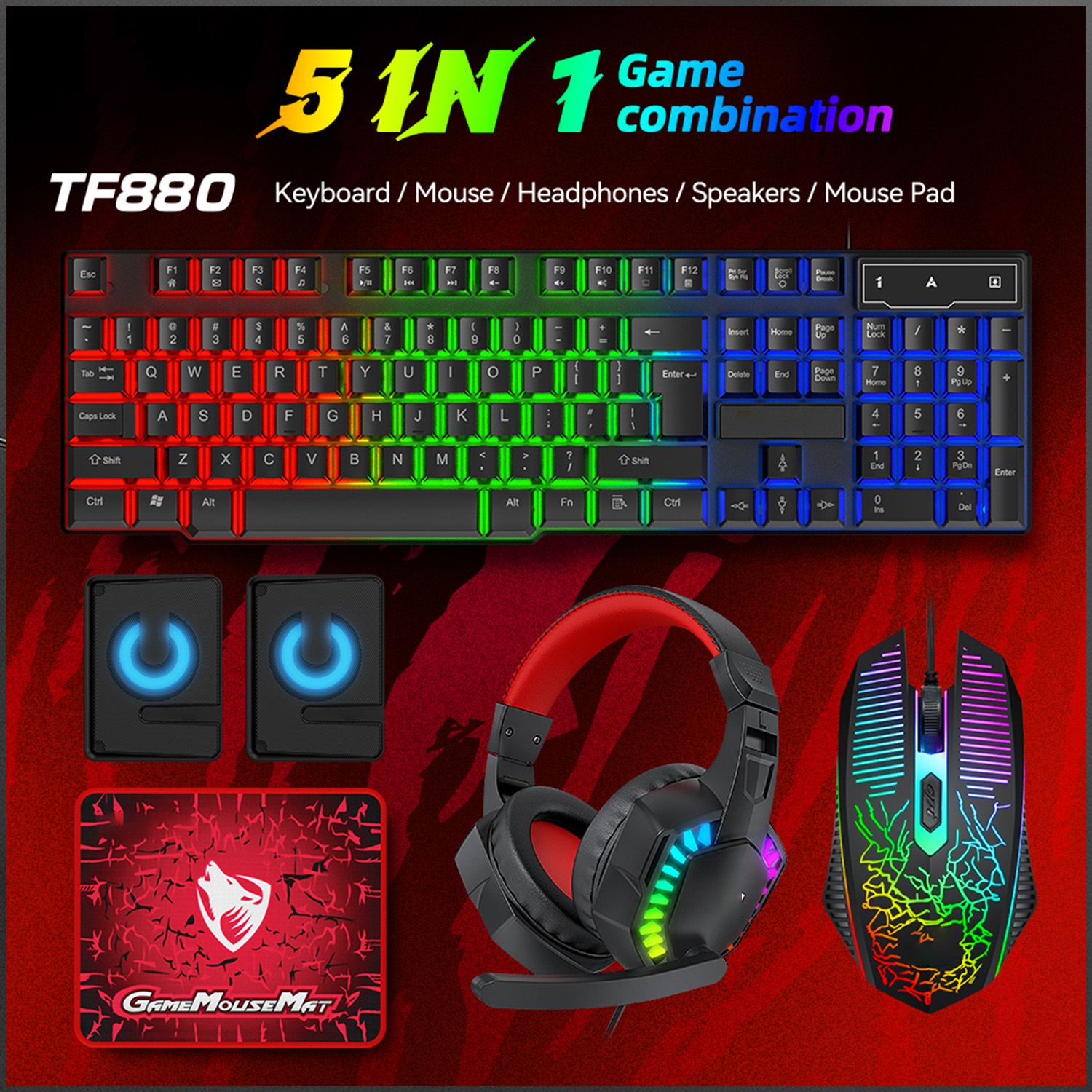 5-in-1 Set Gaming Combo Keyboa - Gaming Keyboard Extension recensie en prijs