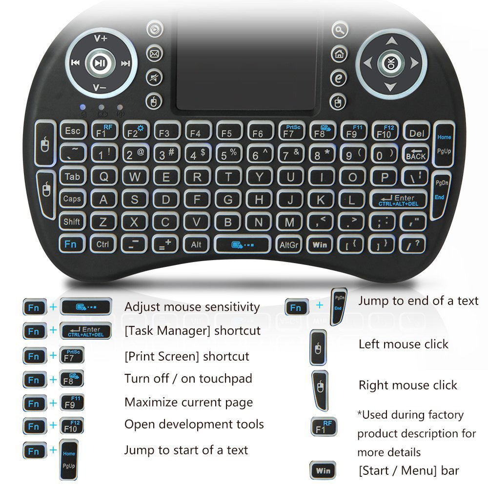 Backlit Mini Wireless Keyboard - Gaming Keyboard Mobile recensie en prijs