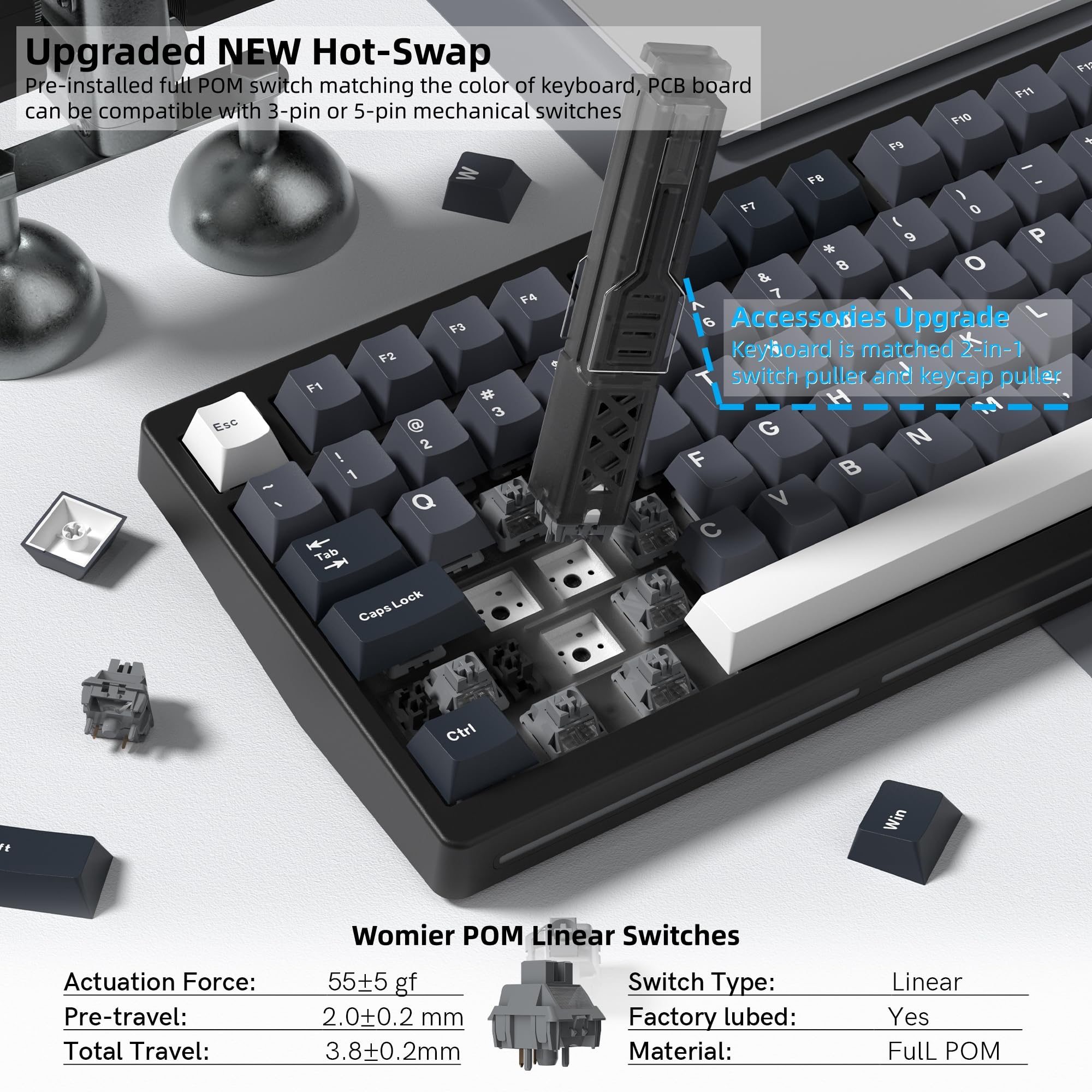 Womier MT75 Wireless Mechanica - Gaming Keyboard Thocky recensie en prijs