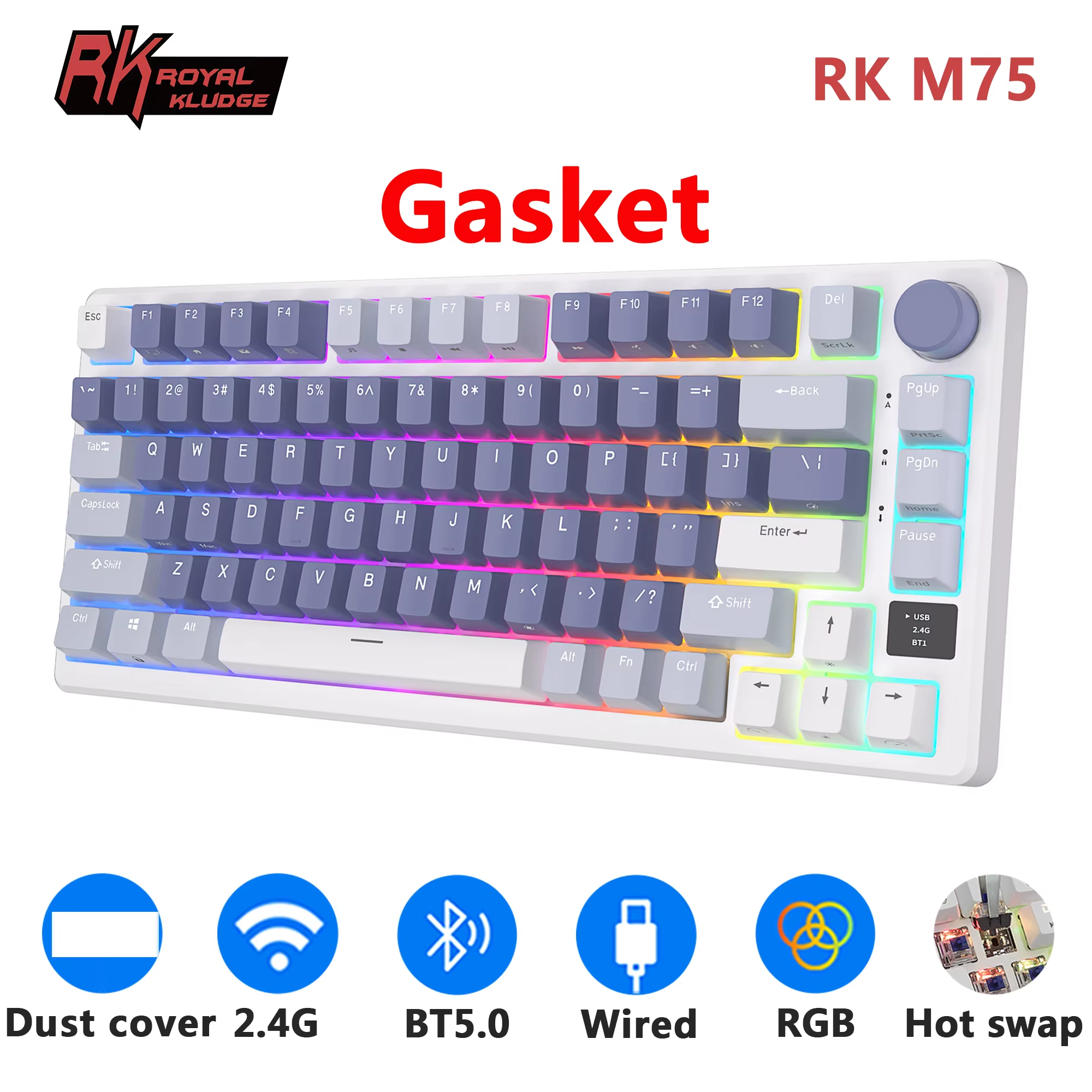 RK ROYAL KLUDGE M75 2.4G Wirel - Gaming Keyboard Half recensie en prijs