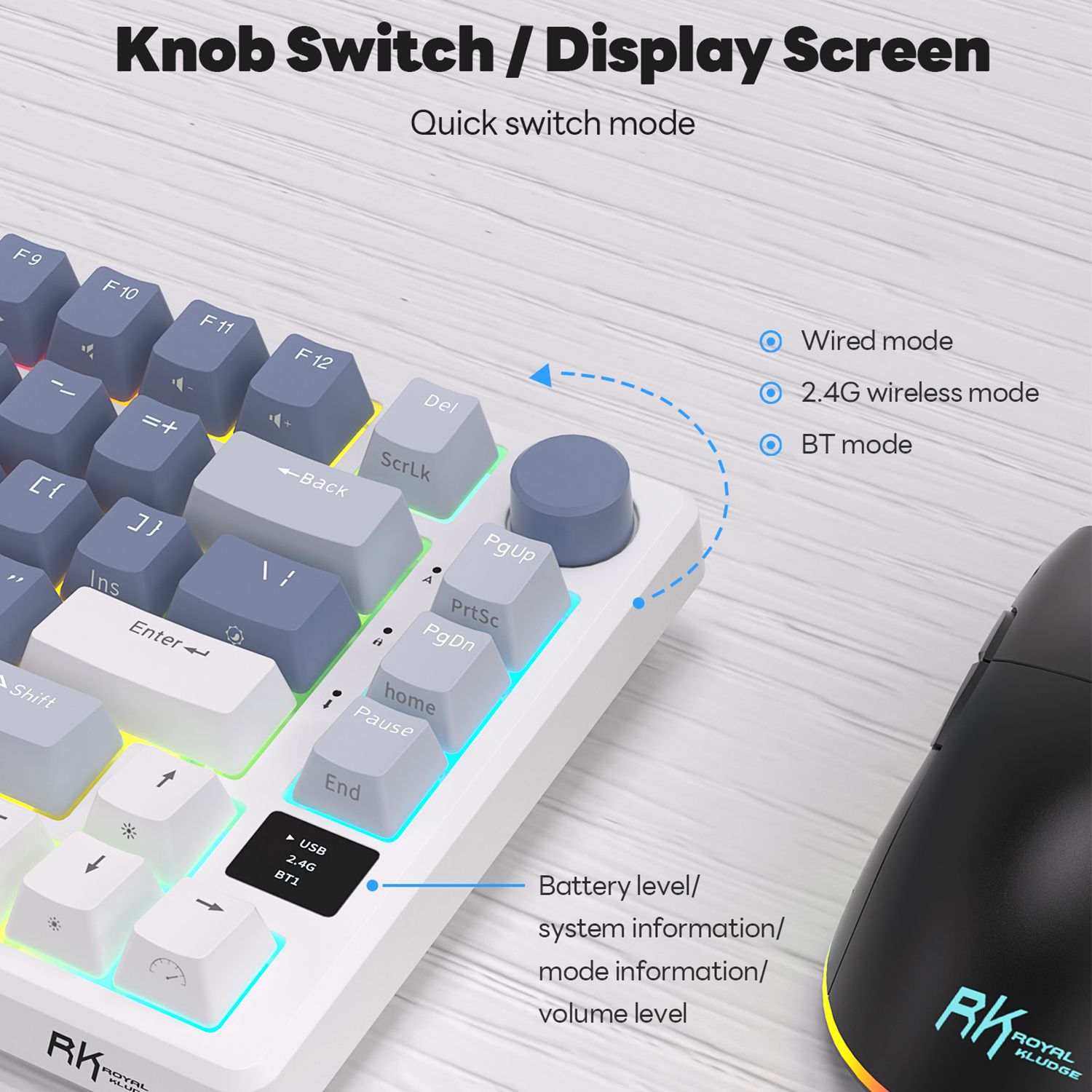 RK ROYAL KLUDGE M75 2.4G Wirel - Gaming Keyboard Half recensie en prijs