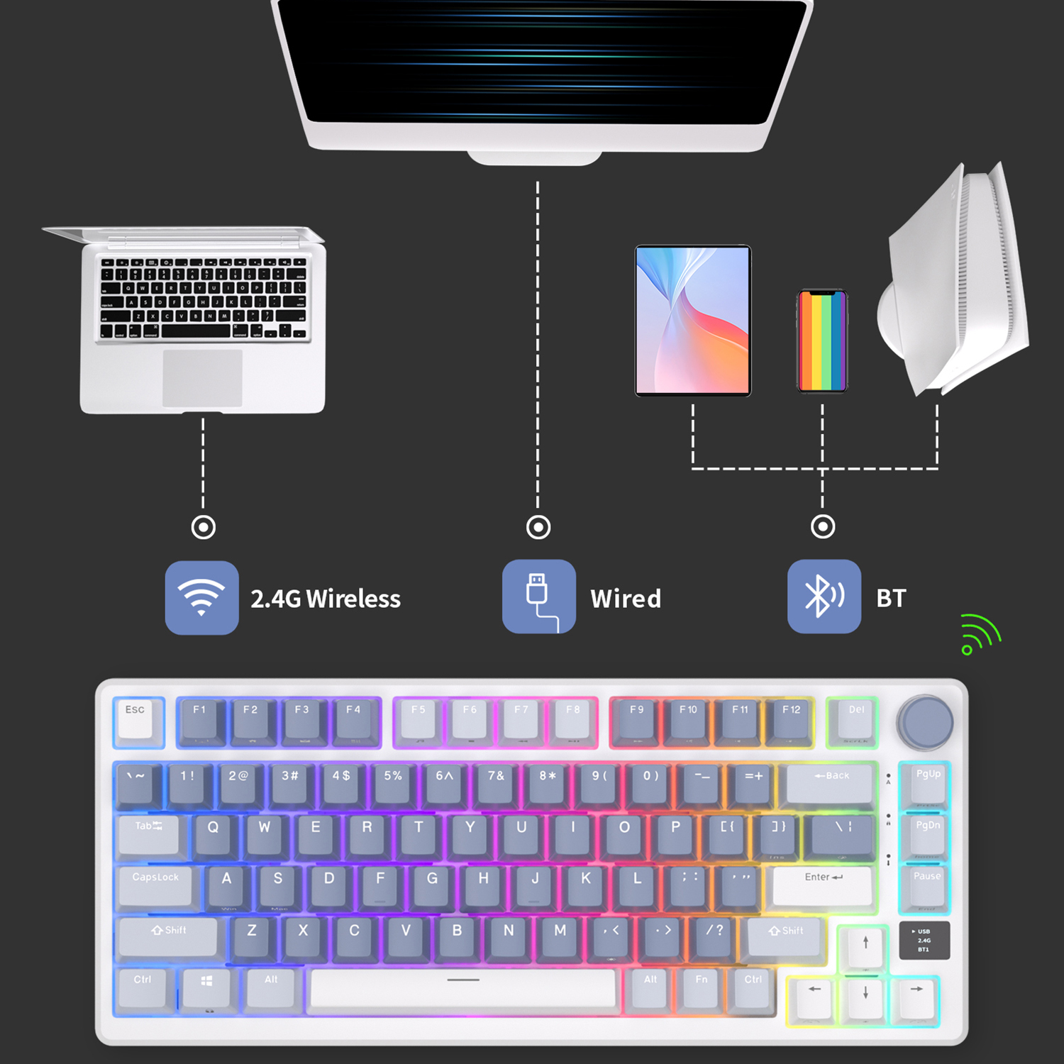 RK ROYAL KLUDGE M75 2.4G Wirel - Gaming Keyboard Half recensie en prijs