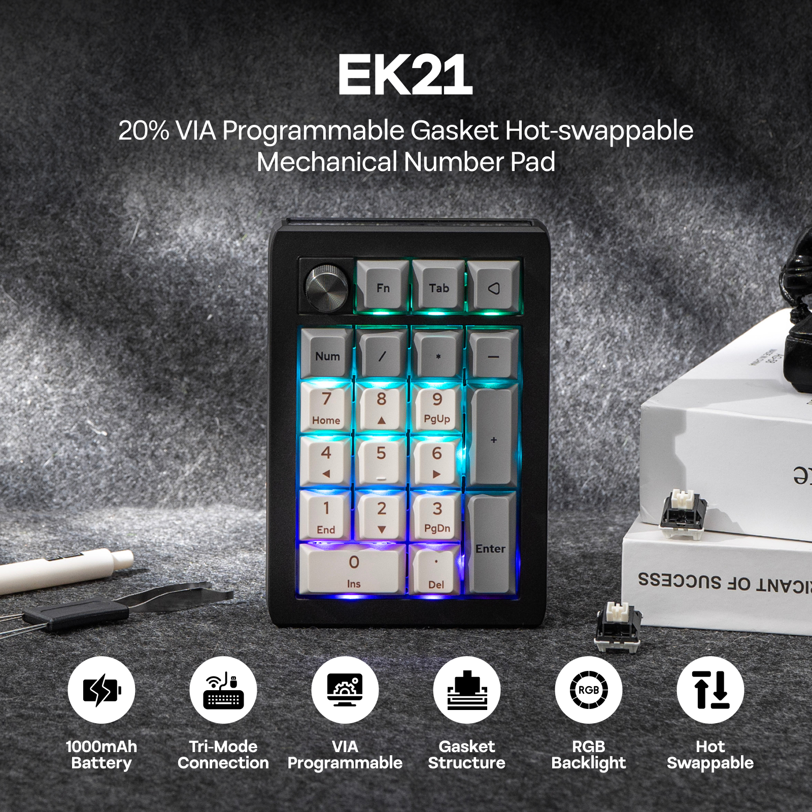 EPOMAKER EK21 VIA 20% Gasket W - Keyboard Gaming Mac recensie en prijs