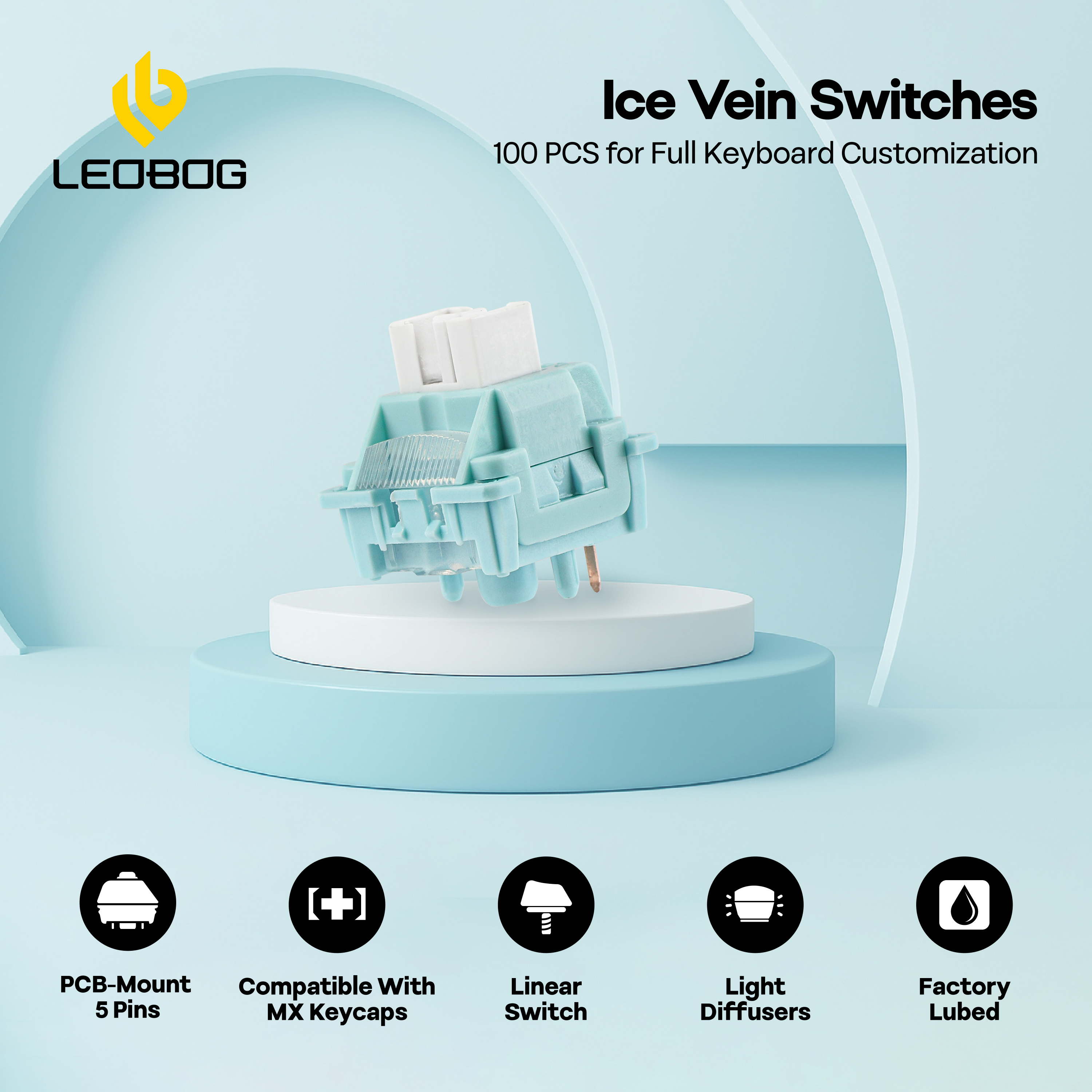 100 Pieces LEOBOG Ice Vein 42g - Keyboard Lube Kit recensie en prijs